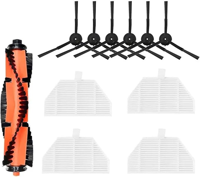 BeNtli Smart Vacuum Cleaner Spare PartsMain BrushHepa FilterDust BagSide BrushMop ClothCompatible for Roidmi Eva (Color : As Shown-15)