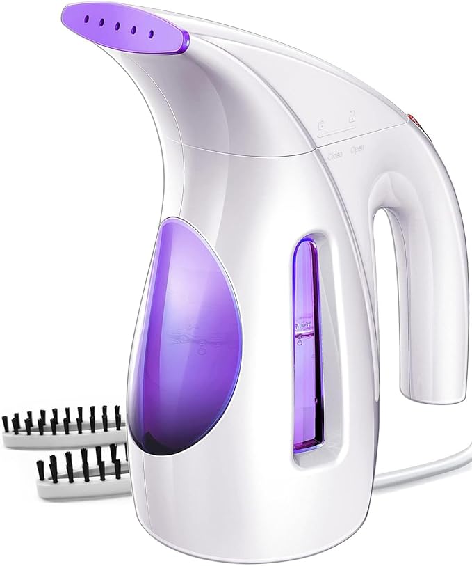 HiLIFE Steamer for Clothes Portable Handheld Design 240ml Big Capacity 700W Strong Penetrating Steam Removes Wrinkle for Home Office and Travel(ONLY FOR 120V) (Purple)