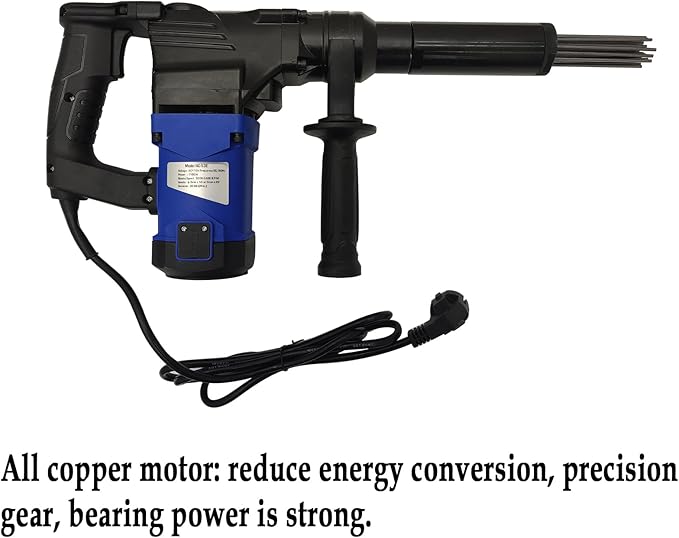 Electric Handheld Rust Remover Industrial Grade Needle Scaler Gun with 100 Needles Electric Needle Descaling Machine for Metal Weld Slag Paint 110V 1100W