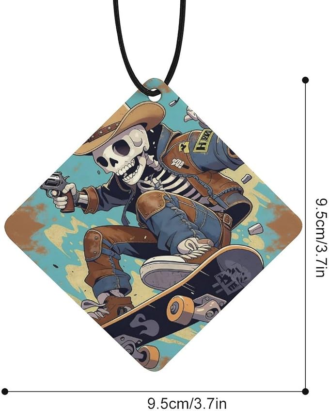 5PCS Car Air Freshener Hanging Personalized Double Sided Skull Cowboy Car Fresheners Long Lasting New Cars Scents Cute Automotive Freshies for Closets Drawers (tea)
