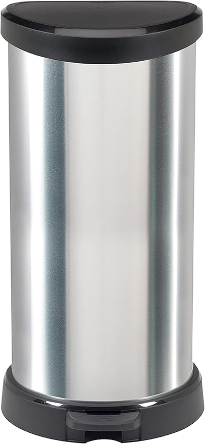Curver 184106 40L Polypropylene Metal Look Pedal Bin 30 x 34.9 x 69.7cm