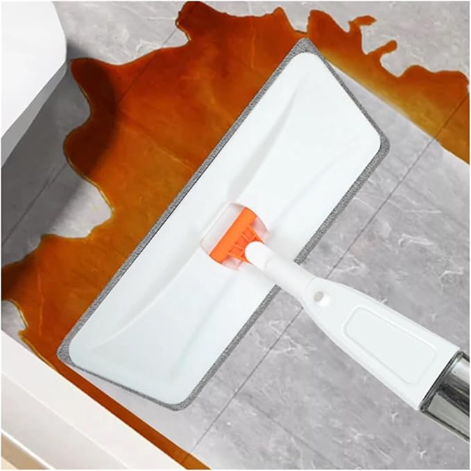 Large Household Spray Mop with Replaceable Microfiber Pad for Wet and Dry Cleaning Pads Rotating Broom(Mop - 2 Cloth -Hooks)