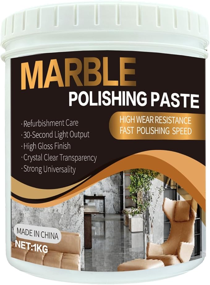 Marble Polishing Paste Professional Marble Cleaner &amp Quartz Polish Stone Sealer &amp Protector for Countertops Floors and Walls – Marble Polishing Compound Kit 2.2LB (1 Piece)
