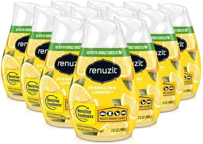 Renuzit Gel Air Freshener Sparkling Lemon 12 Count