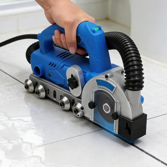 Industrial Electric Tile Crack Cleaner + Grout Removal Machine + 1200W Powerful Motor + Old Grout &amp Cement Removal + Commercial &amp Household Tile Renovation Projects 2*sawblade