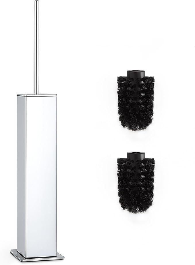 Chrome Toilet Brush and HolderToilet Bowl Brush with Extra Long Handle