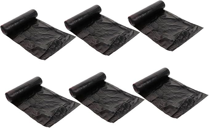 10 Packs Disposable Drawstring Trash Bags Black Plastic Waste Containers Leak- Thick PP Material Convenient Handle Design for Kitchen and Home Use