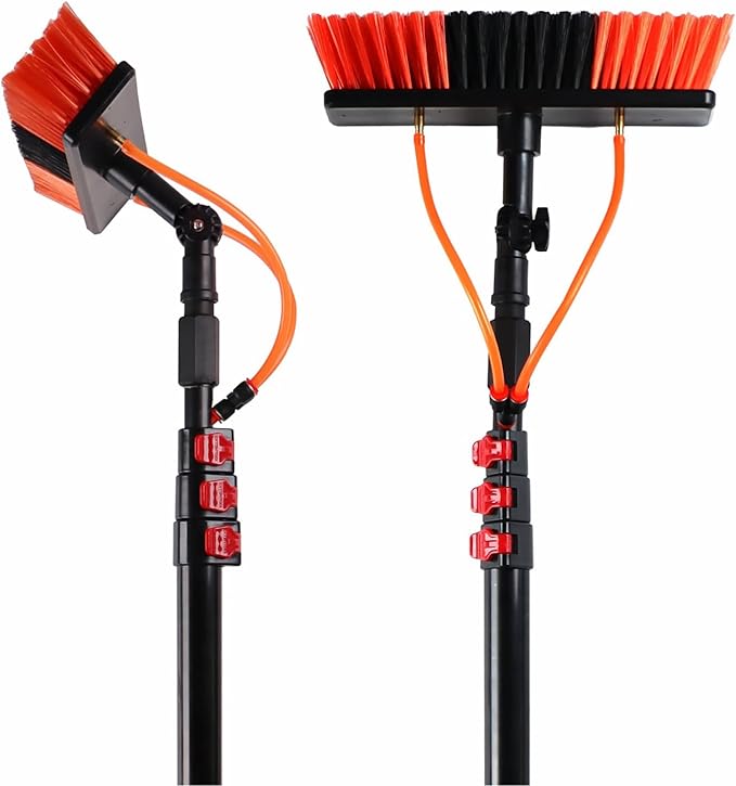 Window Cleaning Pole Water Fed Telescopic Brush Extendable Cleaning Conservatory Roof for Photovoltaic Panel Cleaning Cleaning Tools Window Cleaner Kit20FT/6m