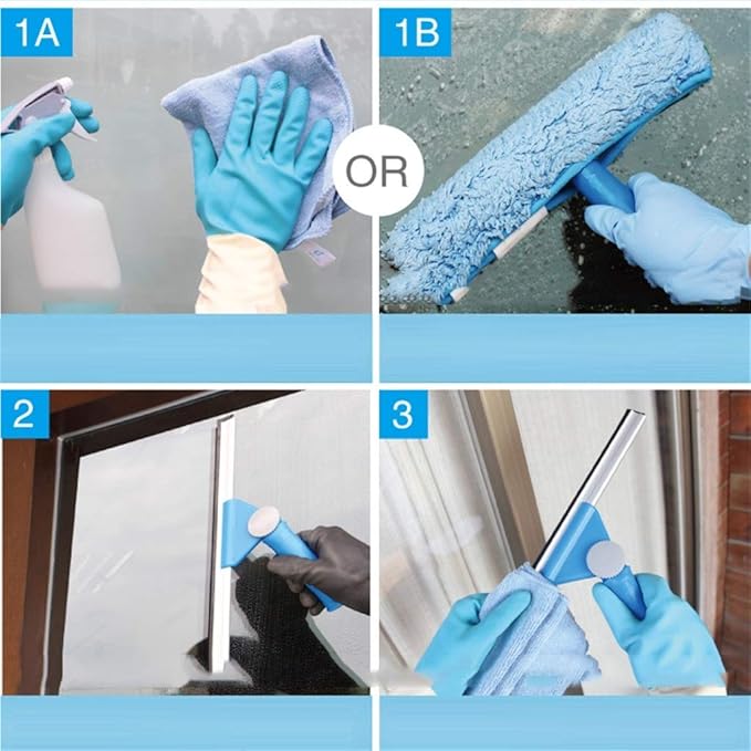 Shower Squeegees Rubber Glass Wiper Blades Angle adjustable Window Cleaner for Mirror/Shower/Car (Color : Brush head 30cm)