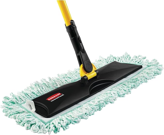 Rubbermaid Commercial Products HYGEN 60 inch Microfiber Dust Pad with Fringe Green For Janitorial/Professional Cleaners and Heavy-Duty industrial Cleaning/Dusting/Sweeping