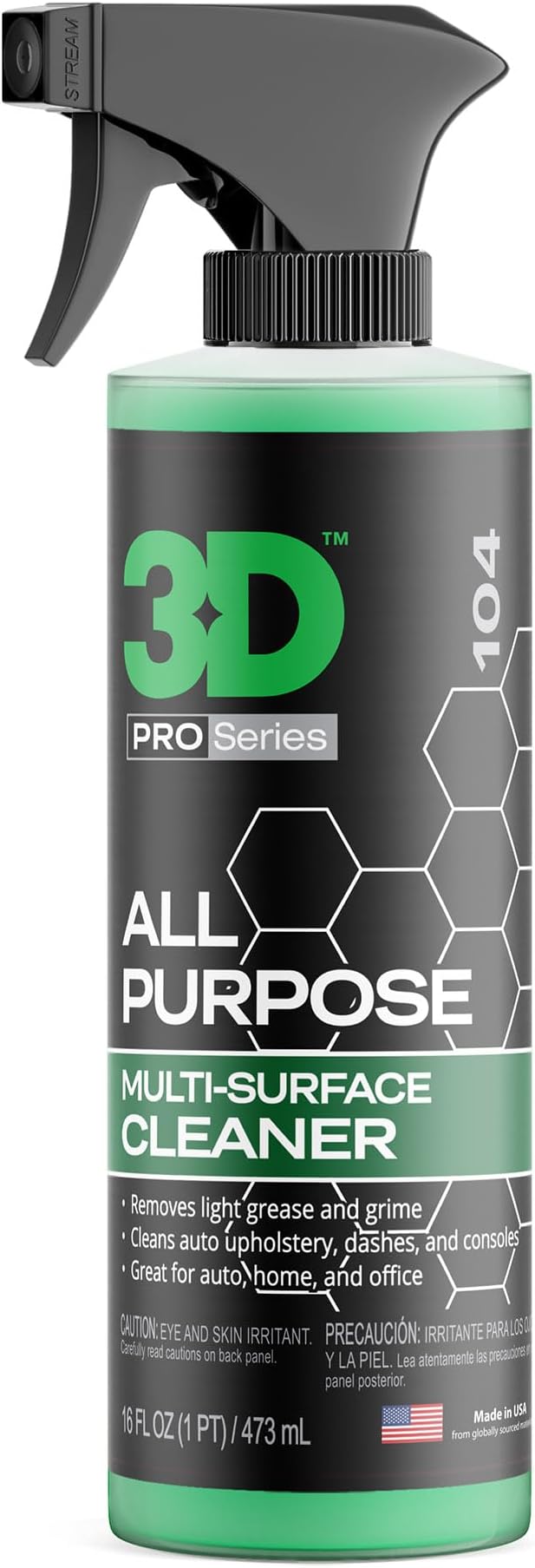 3D All Purpose Cleaner Multi-Surface Cleaning Spray &amp Refill for Car Home &amp Office - 16oz Spray Bottle + 1 Gallon Refill