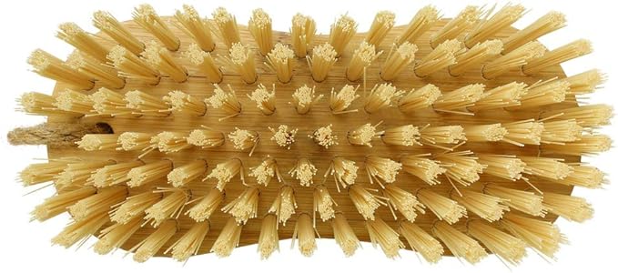 JVL Bamboo Hand Scrubbing Brush with Hemp Loop Natural