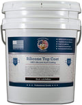 100% Silicone Roof Coating for RVs Campers &amp Flat Roofs - Waterproof Seal for Leaks Cracks &amp Seams - Ponding Water Resistant - 4.75 Gallon Black