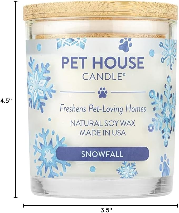 Pet House Candles Plant Based Cookie Scented Candle Clean Burning Long Lasting for Home Snowfall