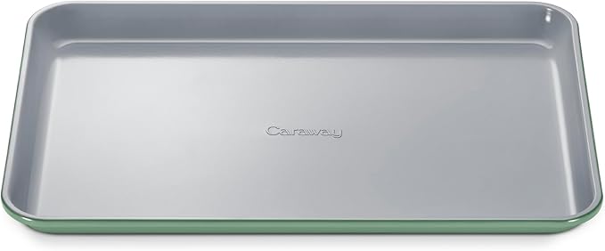 Caraway Non-Stick Ceramic Baking Sheet - Naturally Slick Ceramic Coating - Non-Toxic PTFE &amp PFOA Free - Perfect for Baking Roasting and More - Medium (15 x 10) - Sage