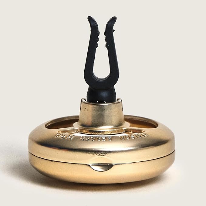 Maison Berger Car Diffuser Set – Refillable Vent Clip Ceramic Refill Made in France - Luxury Auto Scent - 4-Week Diffusion - Elegant Air Freshener for All Car Vents (Lolita Lempicka Satin Gold)