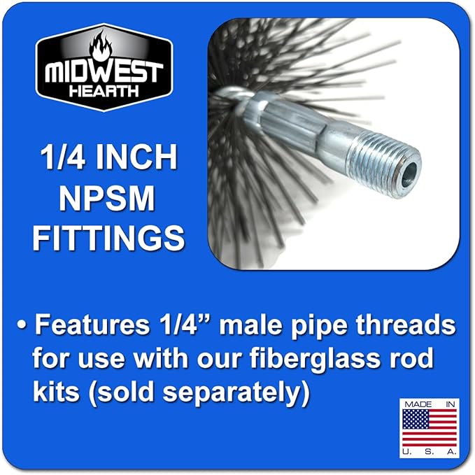 Midwest Hearth Wire Chimney Cleaning Brush (8-Inch Round) Made in USA