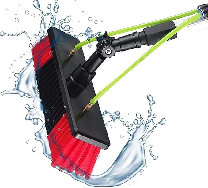 Window Cleaning Pole Water Fed Telescopic Brush Extendable Cleaner Conservatory Roof Suitable Cleaning Photovoltaic and Solar Panels Conservatory roof Cleaner30cm Brush Head4m/13.1ft