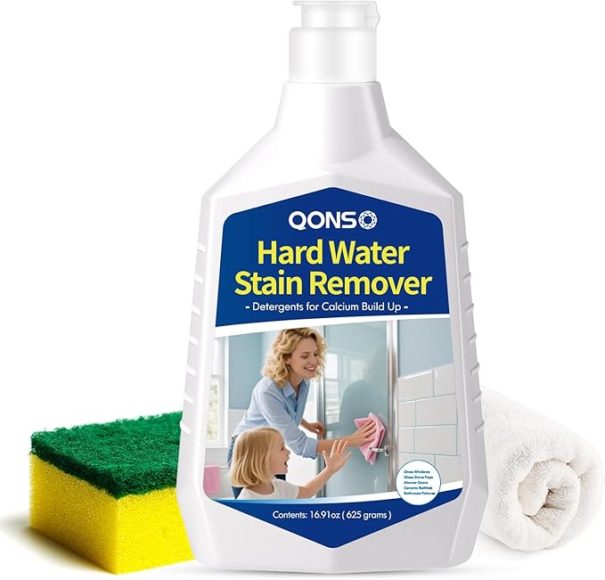 Hard Water Stain Remover Shower Glass Door Cleaner Cream For Hard Water StainBathroom GlassWindowsTileGroutToilet BowlCalcium Build UpHard Water Cleaner 16.91 Oz (670 Grams)