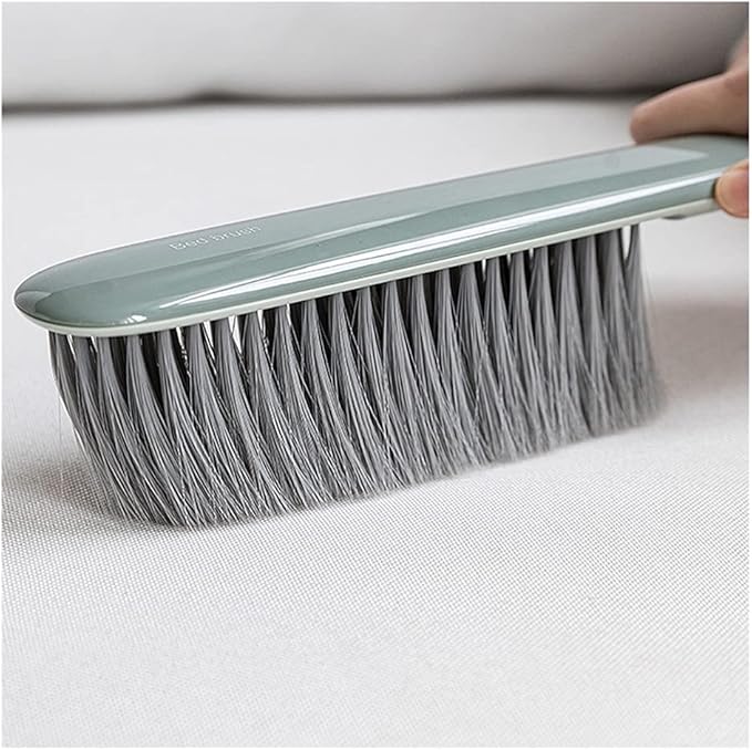 Bed Brush Soft Cleaning Brush Hand Broom Hotel Family Clothes Dust Hair Sofa Bed Sheets Bedspread Carpet Cleaning ABS+PBT+PET(Beige)