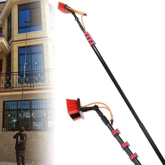 3.6-12m Window Cleaner Pole Extendable Cleaning Equipment for Window Glass Solar Panel Water Fed Pole Kit Telescopic Window Cleaner Extendable and Other Cleaning Activities36FT/10.8M