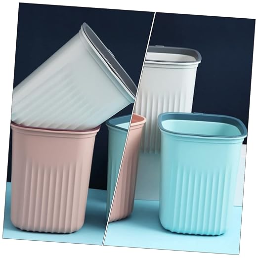 Amosfun 3pcs Wastebaskets Kitchen Trash Can Trash Basket Storage Basket Plastic Can Home Waste Bin