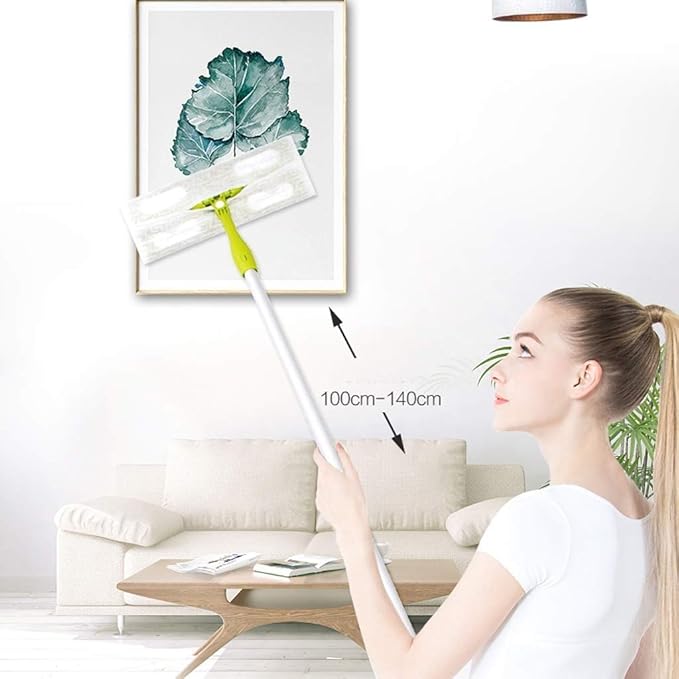 Mop electrostatic dust Flat mop Household Disposable Hand-Washing dust Paper Floor mop(D)