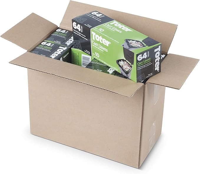 Toter Trash Bags - (10) 10-Bag Rolls 64-Gallon Black Model# GB064-08000