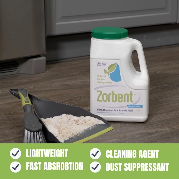Liquid Spill Kit | 16X More Absorbent than Clay Commercial-Grade Vomit Urine Oil All Liquids Spill Powder Reusable