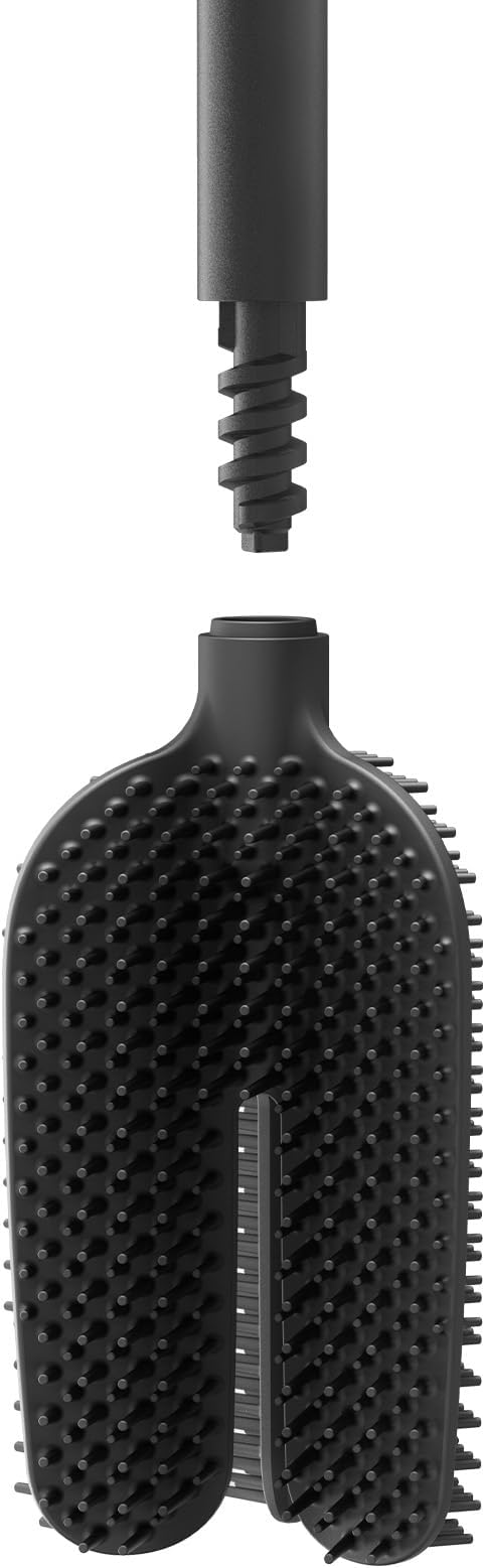 Joseph Joseph Flex 360 Advanced Smart Toilet Brush and Storage Holder Set with Anti-drip Anti-Clog Triple-Action Replaceable Brush Head - Matt Black