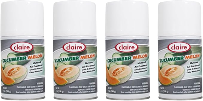 Claire CL109 Cucumber Melon Metered Air Freshener 7 Oz. Net Wt. (4 Pack)