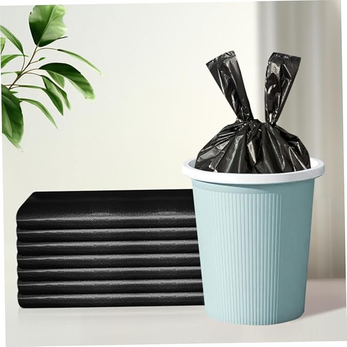 200pcs Thickened Plastic Trash Bags Black Kitchen and Bathroom Garbage Bags Leak-resistant Household Trash Liners for Bedroom and Home Use