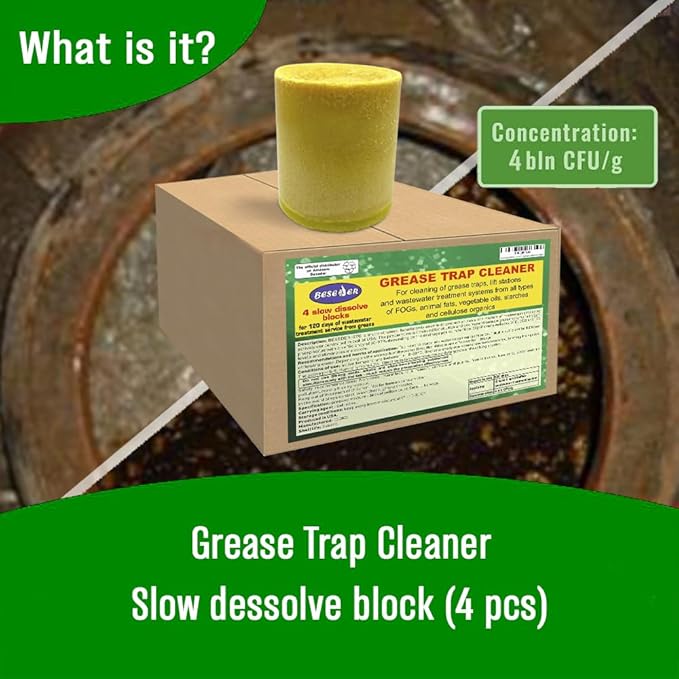Beseder Grease Trap Cleaner (4 blocks x 1 pound = 4 pounds)