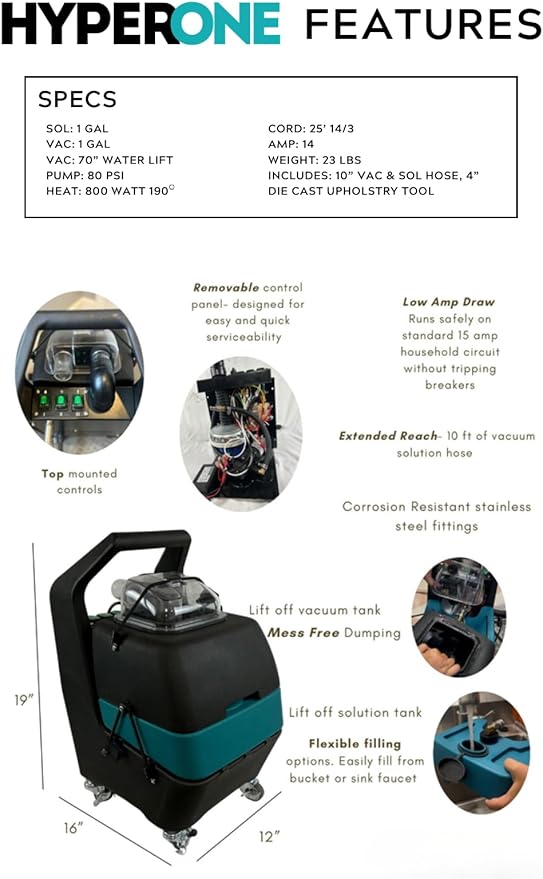 1 Gallon Heated Spotter with 10ft hose and Tool