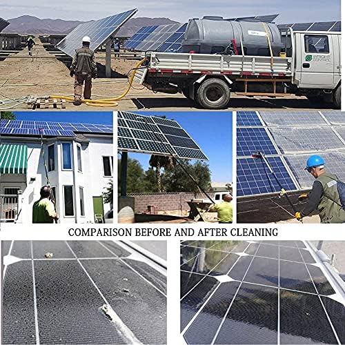 Glass Cleaning Brush Home Water Fed Telescopic Pole Kit Solar Panel Brush Rotating for Photovoltaic Panel-11M Cleaning Photovoltaic and Solar Panels Window Cleaning Pole Water Fed Water/Hos
