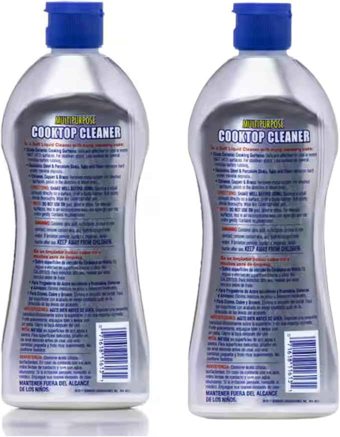 Bundle of 2 pack Bar-Keeperr’s-Friend Cooktop Cleaner 13 oz + 2x 14x14 Microfiber Cloth