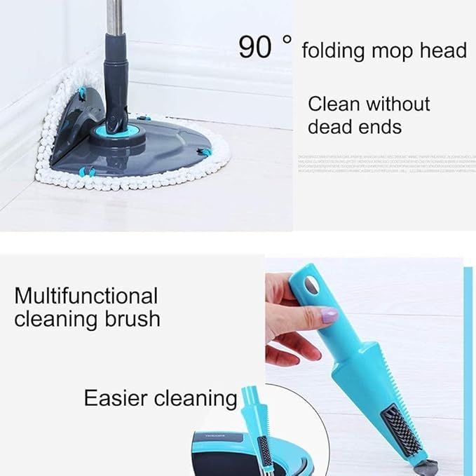Home Spin Mop Bucket with Wringer System Cleaner Dry and Wet Handsfree Floor Cleaning