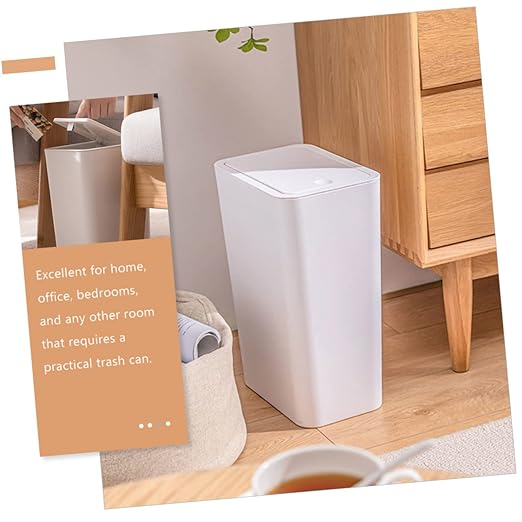 Small Trash Can with Lid Plastic Waste Basket for Bathroom Kitchen Office Compact Design for Narrow Spaces Reliable Trash Container for Home