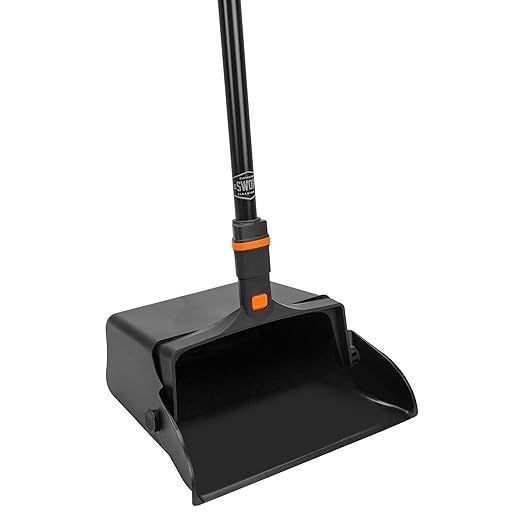 SWOPT 12” Upright Dustpan Standard Combo – Ergonomic Design Eliminates Need to Bend While Cleaning – Interchangeable with All SWOPT Cleaning Products