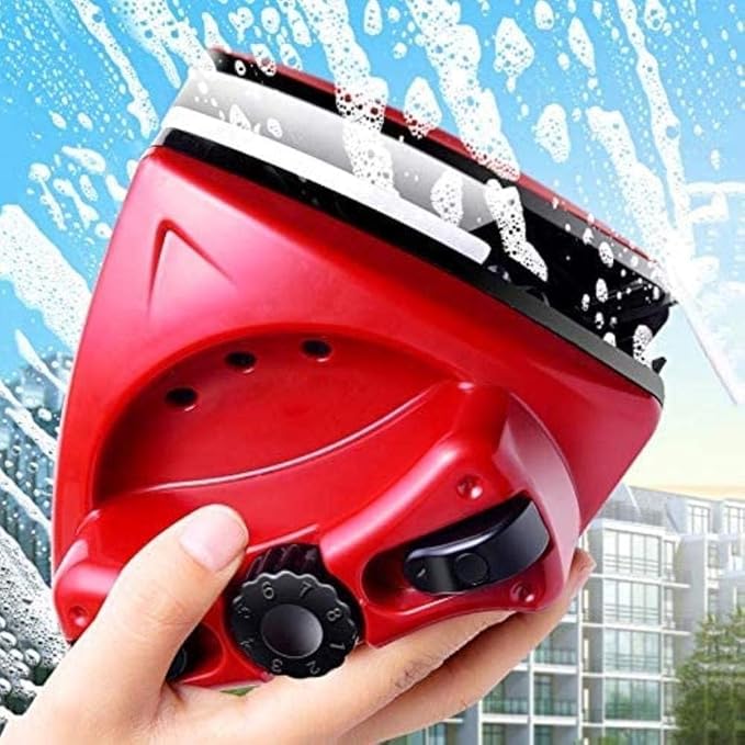 Outside Magnetic Window Cleaner Double-Sided Glass Wiper Cleaner for Double Glazed Windows Window Cleaner Wiper Glass Washing Cleaning Tool Brush Yellow