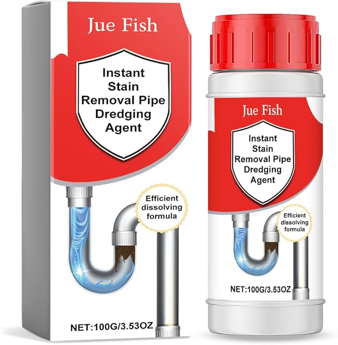 Powerful Drain Cleaner for Clogged Pipes - Hair Grease and Oil Remover for Kitchen Bathroom and Shower Drains - Fast-Acting Pipe Unclogging Solution Safe for All Plumbing Systems