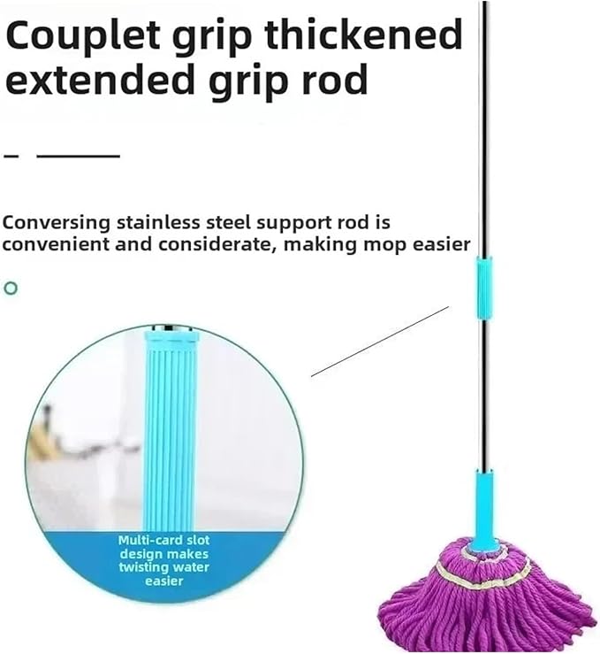 Rotating Mop Microfiber Squeeze MopWet Mop Fit For HardwoodTile &amp Floor Cleaning