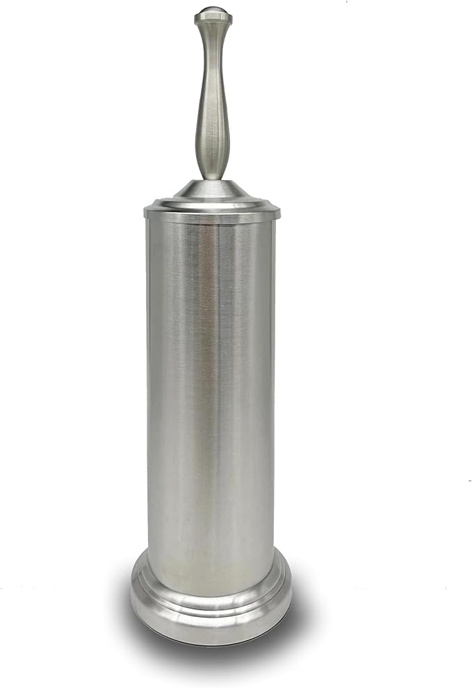 Brushed Nickel Toilet Bowl Brush with Holder Durable Bathroom Cleaning Tool Modern Design for Easy Toilet Maintenance Bathroom Cleaner Brush for Efficient Cleaning and Hygiene
