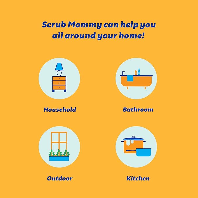 Scrub Daddy Scrub Mommy Cleaning Sponges - Dual Sided Non Scratch Sponge Scourers Smiley Kitchen Sponges for Dishwashing &amp Bathroom FlexTexture Dish Scrubber Sponge Blue Twin Pack