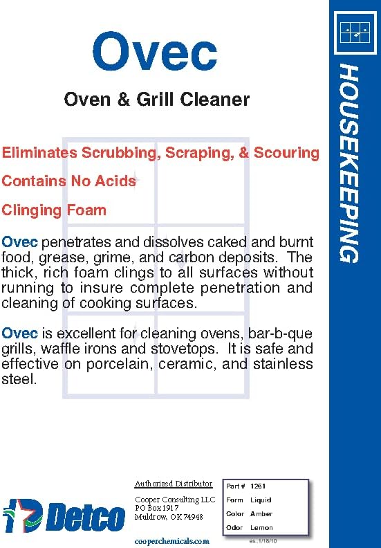 Detco-OVEC - Industrial Oven &amp Grill cleaner for Restaurant and Commercial Kitchen Equipment. Removes burned on oils &amp grease (12)