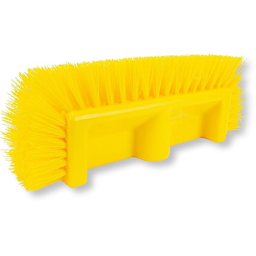 SPARTA Multi-Level Tile Scrub Brush 12 Wide Brush Head Heavy-Duty Tile Cleaning Brush with End Bristles for Commercial Tiles Tubs and Floor Plastic 12 Inches Yellow (Pack of 12)