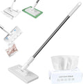 Convenient Cloth Changing Mini Mop No Wash Mop No Touch - Press to Fix &amp One-Click Disassembly 39in Long Handle Retractable 360 Rotation Lazy Mops Clip Mops (1Pc+Clean Cloth)