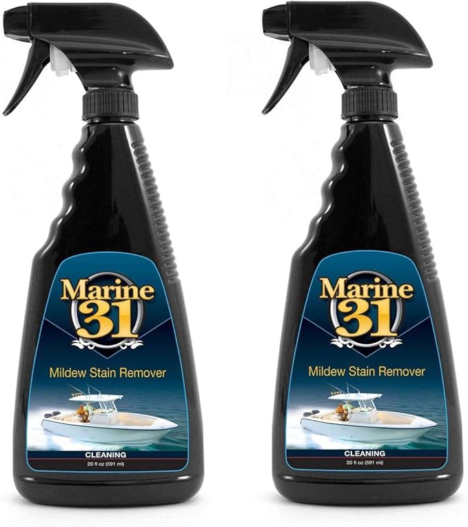 Marine 31 Mildew Stain Remover &amp Cleaner | Removes Stains from Boats Homes Patios Bathrooms &amp Showers | Effective Mold &amp Mildew Cleaner | M31-370X2 | 20oz (2-Pack)