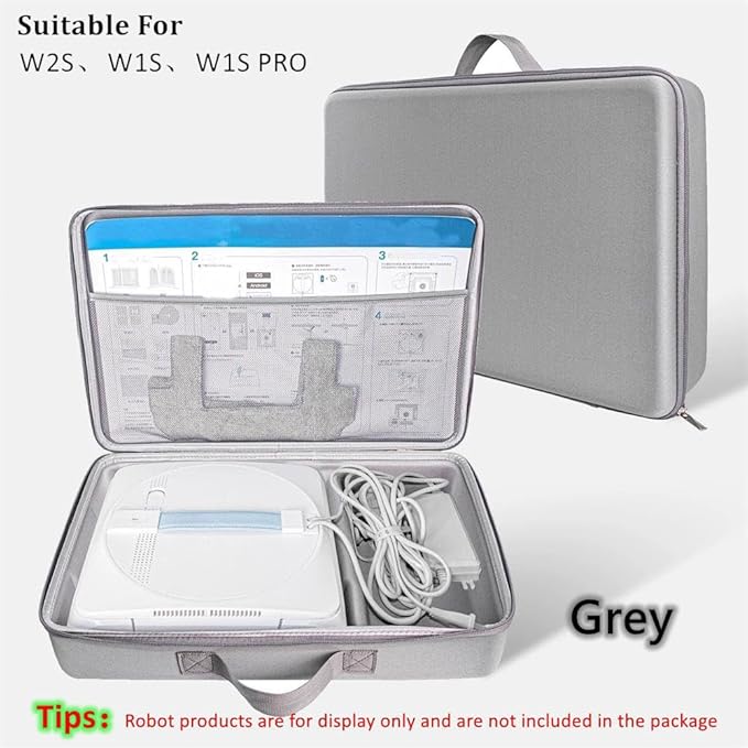 Hard Organizer Box for Ecovacs W1S / W2S PRO / W1S PRO Window Cleaning Robot Storage Protective Carrying Case Bag (Grey)