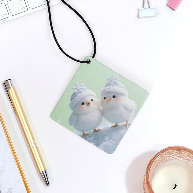 5PCS Car Air Freshener Hanging Personalized Double Sided Snowy Chicks Car Fresheners Long Lasting New Cars Scents Cute Automotive Freshies for Closets Drawers (tea)
